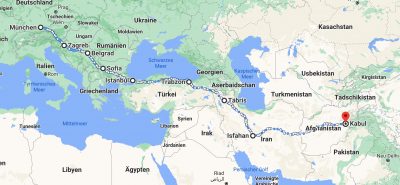 Strecke München Kabul